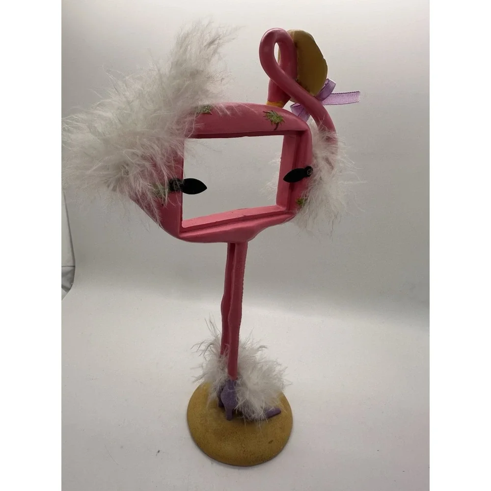 Whimsical Pink Flamingo Photo Frame Feathers 13024‎ Retro Kitsch Decor